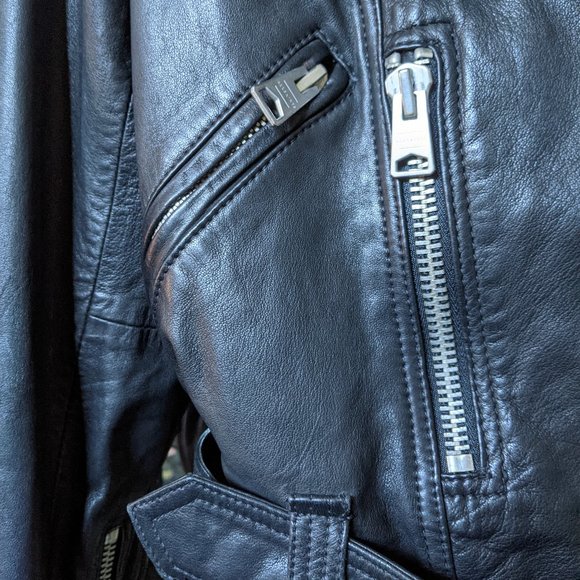 All Saints Gidley Leather Biker Jacket - Picture 7 of 10